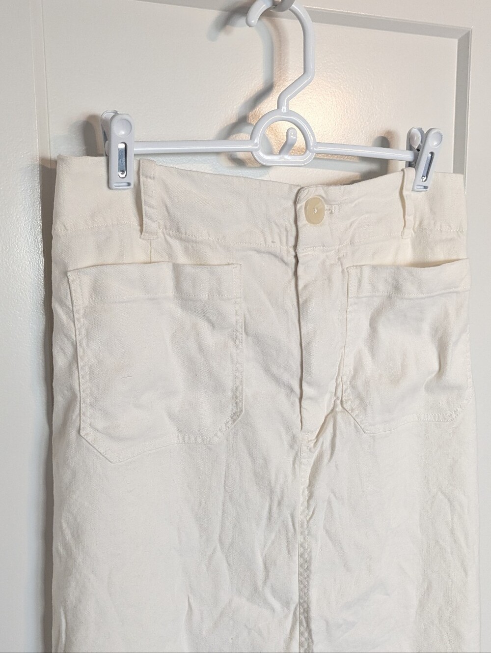 Maeve Colette Linen Blend Maxi Skirt - Off White sz M - Picture 3 of 9